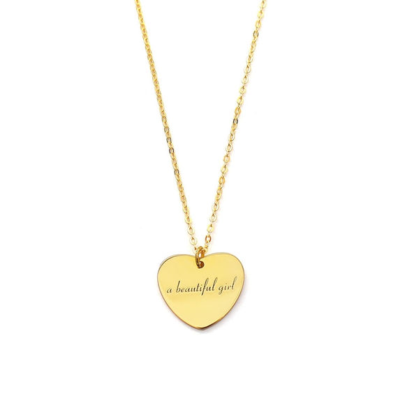 Picture of Personalized Heart Pendant Name Necklace in 925 Sterling Silver