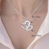 Bild von Gravierte Halskette mit zwei Herzen aus 925er Sterlingsilber
