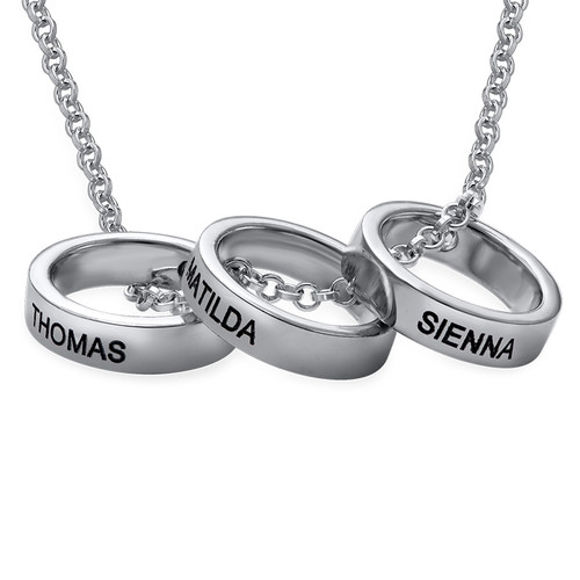 Picture of Mother Ring Necklace with Engraving in 925 Sterling Silver