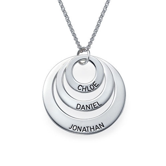 Imagen de Personalized Three Disc Name Necklace in 925 Sterling Silver