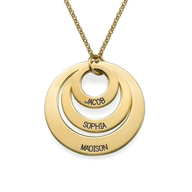 Picture of Personalized Three Disc Name Necklace in 925 Sterling Silver