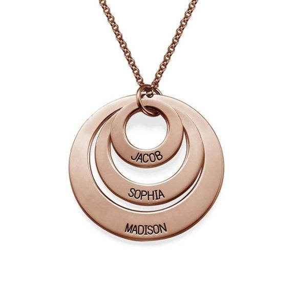 Picture of Personalized Three Disc Name Necklace in 925 Sterling Silver
