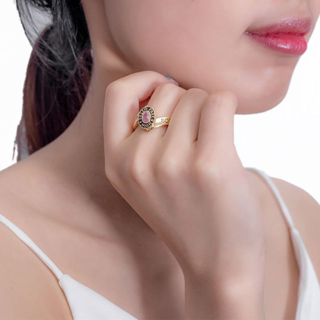 Picture of Traditional Ladies Oval Wrap Class Ring - Graduation Ring