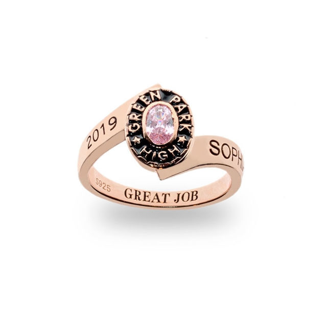 Picture of Traditional Ladies Oval Wrap Class Ring - Graduation Ring