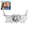 Picture of Engraved Heart Pendant Photo Necklace With Two Initials In 925 Sterling Silver