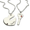 Picture of Key to My Heart Name Pendant Set for Couple in 925 Sterling Silver