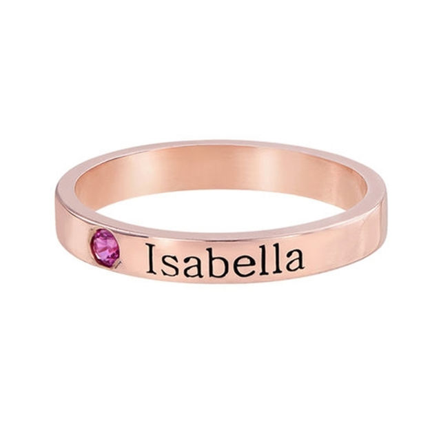 Picture of Stackable Birthstone Name Ring in 925 Sterling Silver