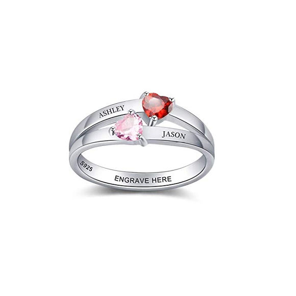 Anillo con nombre personalizado para mujer grabado en plata de ley 925 - Personalized Gifts & Engraved Gifts for from Justyling