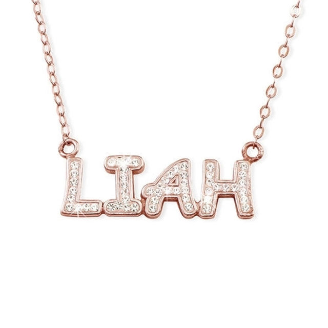 Picture of Name Necklace with Full of Birthstones in 925 Sterling Silver