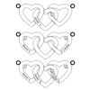 Bild von Geburtsstein-Namenskette mit drei ineinander verschlungenen Herzen aus Sterlingsilber