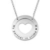 Bild von Personalisierte Heart Inside Circle Halskette aus 925er Sterlingsilber