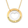 Bild von Personalisierte Heart Inside Circle Halskette aus 925er Sterlingsilber