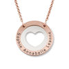 Imagen de Collar personalizado con círculo interior de corazón en plata de ley 925