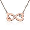 Bild von Gravierte 925 Sterling Silber Infinity Heart Halskette