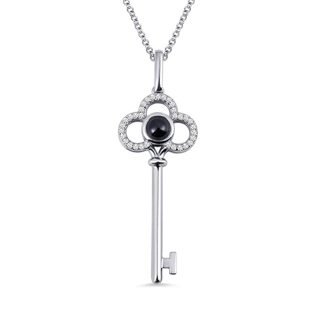 Picture of Custom Micro Engraved Photo Projection Key Necklace