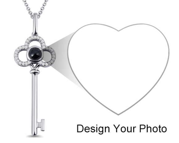 Picture of Custom Micro Engraved Photo Projection Key Necklace