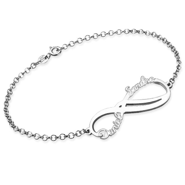 Picture of Personalized Infinity 2 Names Bracelet Sterling Silver