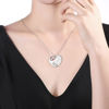Picture of Personalized Heart Pendant Necklace with Name & Birthstones in Sterling Silver