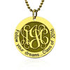 Picture of Follow Your Heart Monogram Necklace Graduation Necklace In Gold