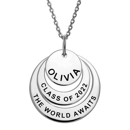 Picture of Sterling Silver Graduation Nesting Circles Necklace
