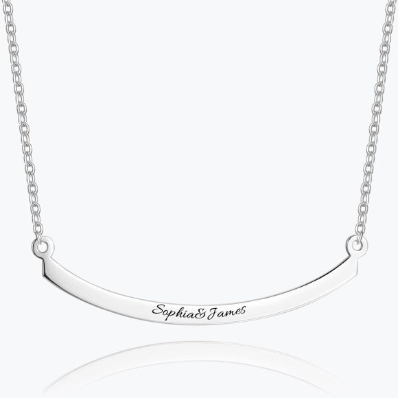 Picture of Engraved Bar Necklace in 925 Sterling Silver