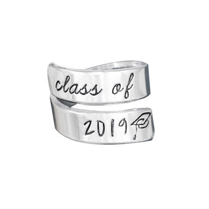 Image de Classe de 2019 Wrap Ring, cadeau de graduation, bague à la main Wrap