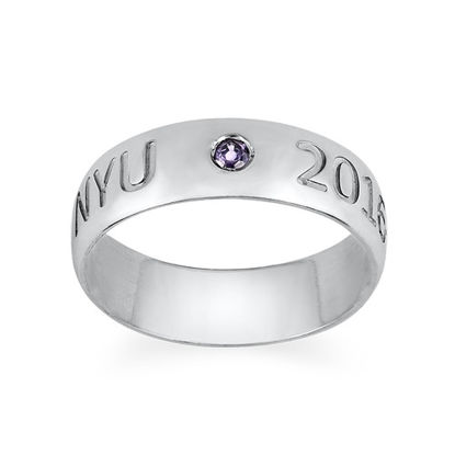 Picture of Graduation Ring with Personalized Birthstone
