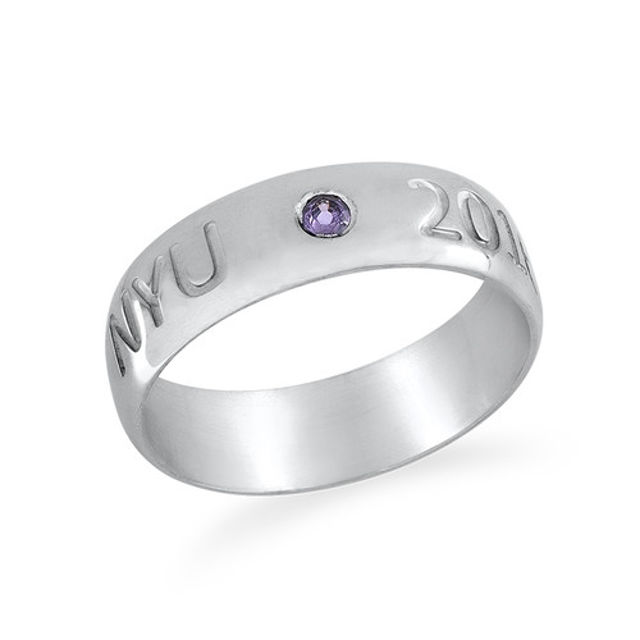 Picture of Graduation Ring with Personalized Birthstone
