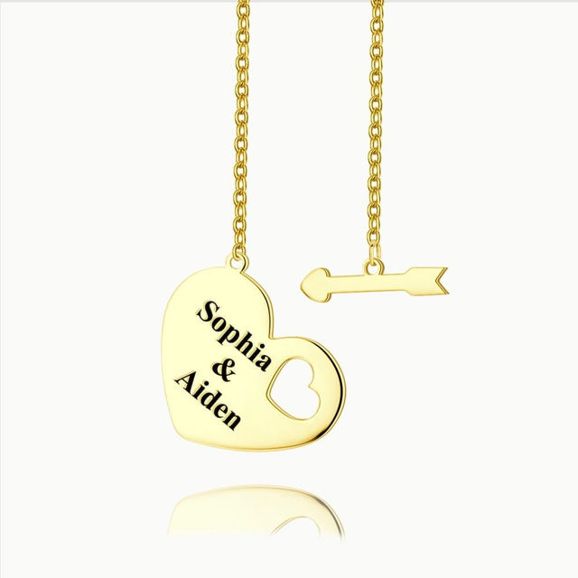 Picture of Engraved Hang Tag Necklace 14k Gold Plated Silver