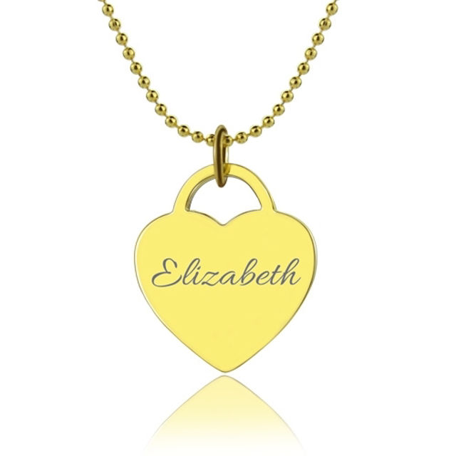 Picture of Engraved Name Heart Class Of…Graduate Necklace 18k Gold Plated
