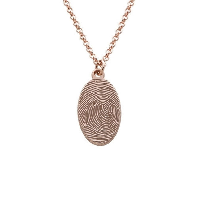 Picture of Fingerprint Oval Necklace in Sterling Silver