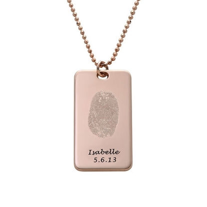 Picture of Fingerprint Tag Necklace in 925 Sterling Silver
