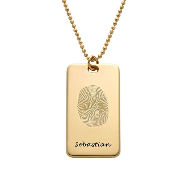 Picture of Fingerprint Tag Necklace in 925 Sterling Silver