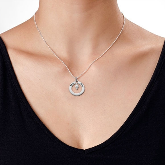 Imagen de Collar personalizado con doble corazón en plata de ley 925