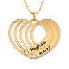 Picture of Engraved  Heart Pendant Necklace with Two Names in 925 sterling silver