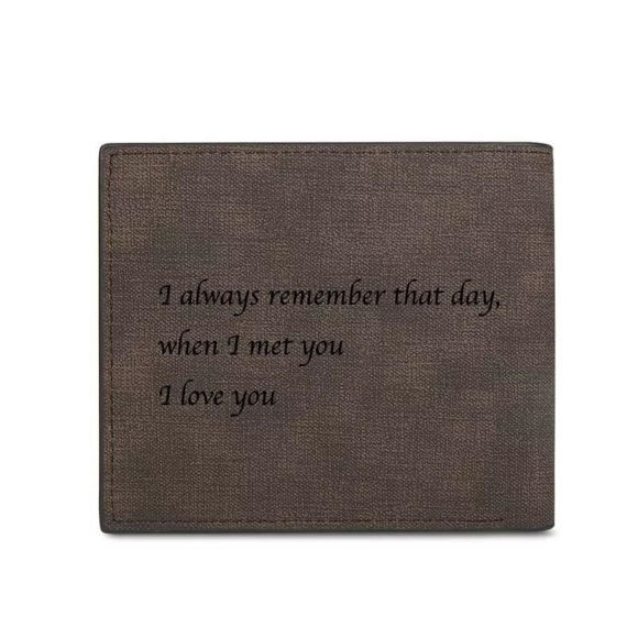 Picture of Personalized Men's Engraved Photo Wallet - Dark Brown