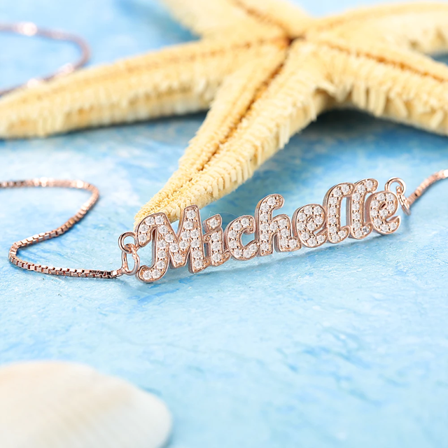 Picture of Personalized Name Neckalce With Shining Zircon Stone