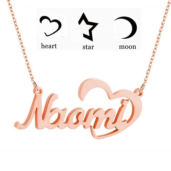 Image de Nom personnalisé Collier avec symbole de coeur Tout collier surnom initial