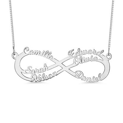 Immagine di Collana personalizzata Infinity in argento sterling realizzata con qualsiasi nome
