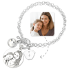 Imagen de Pulsera de etiqueta con foto grabada para mujer con grabado de plata