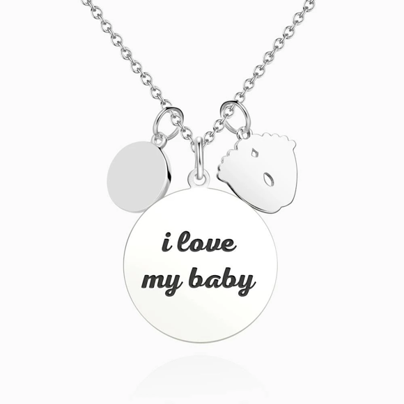 Picture of Photo Engraved Tag Necklace With Engraving Silver