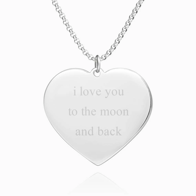 Picture of Engraved Heart Tag Photo Necklace Stainless Steel For Her