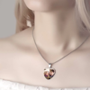 Imagen de Colgante grabado de collar con etiqueta de corazón con foto de acero inoxidable