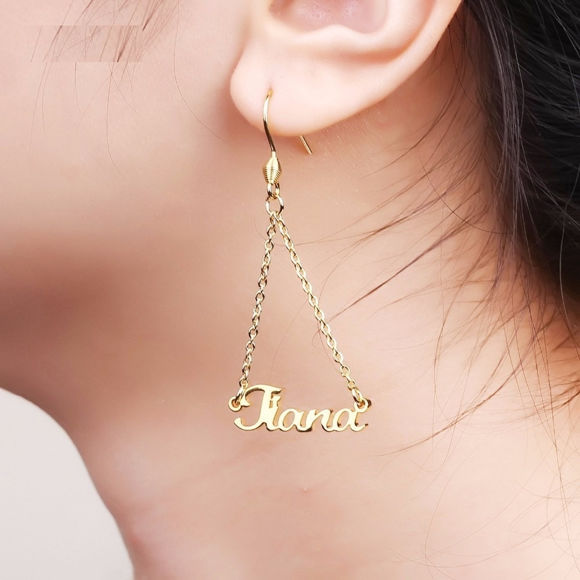 Picture of Personalized Name Earrings in 925 Sterling Silver