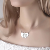 Imagen de Collar con etiqueta grabada con foto de corazón a corazón personalizado en plata de ley 925 