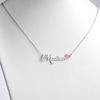 Picture of Gold Over Sterling Name With Pink Enamel Heart Necklace
