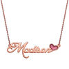 Picture of Gold Over Sterling Name With Pink Enamel Heart Necklace