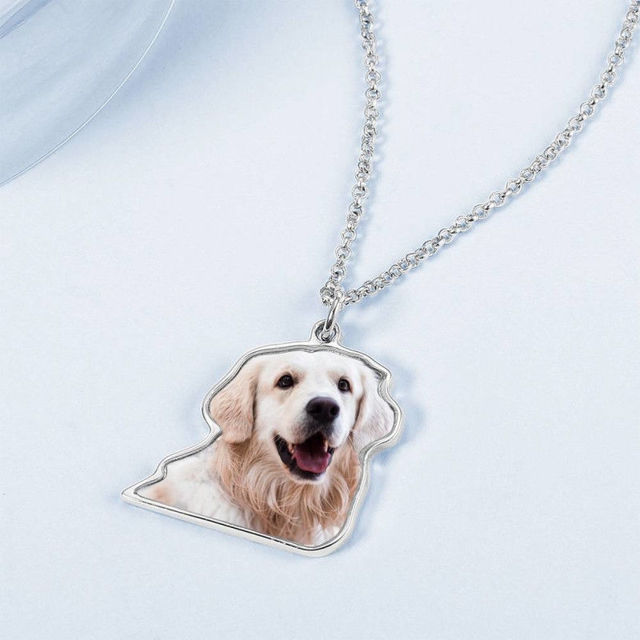 Picture of Photo Necklace Perfect Gift Necklace Platinum Plated Silver