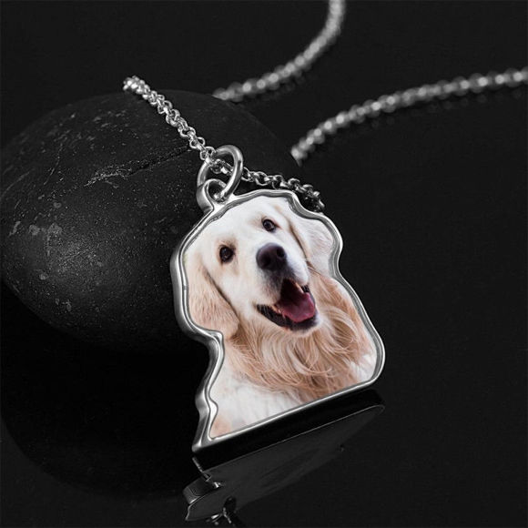 Picture of Photo Necklace Perfect Gift Necklace Platinum Plated Silver