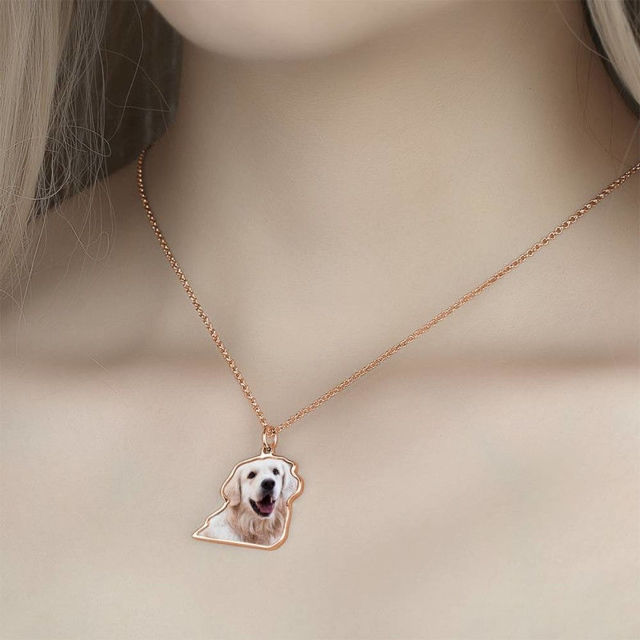 Picture of Photo Necklace Perfect Gift Necklace Platinum Plated Silver